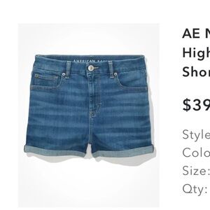 American Eagle Outfitters Classic Medium Blue Denim Shorts